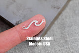 Hawaii Wave Connector- Permanent Jewelry Connectors- Hand Polished Stainless Steel - Made in the USA PVD Ion Plating