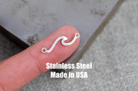 Hawaii Wave Connector- Permanent Jewelry Connectors- Hand Polished Stainless Steel - Made in the USA PVD Ion Plating