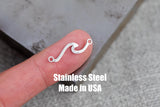 Hawaii Wave Connector- Permanent Jewelry Connectors- Hand Polished Stainless Steel - Made in the USA PVD Ion Plating