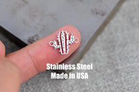 Cactus Connector- Permanent Jewelry Connectors- Hand Polished Stainless Steel - Made in the USA PVD Ion Plating