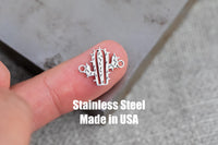 Cactus Connector- Permanent Jewelry Connectors- Hand Polished Stainless Steel - Made in the USA PVD Ion Plating