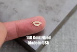Kissing Lips Connector - 14Kt Gold Filled Sterling Silver - Connectors - Permanent Jewelry Supply