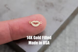 Kissing Lips Connector - 14Kt Gold Filled Sterling Silver - Connectors - Permanent Jewelry Supply