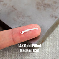 Rifle Gun Connector - 14Kt Gold Filled Sterling Silver 2nd Amendment Connectors for Permanent Jewelry