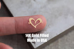 gold filled puzzle double heart connector - sterling silver or solid gold- permanent jewelry connectors- charm bar, pendant, 10 mm tall