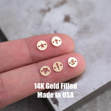 14k Gold Filled Disc Connectors Star Cross Lightning Bolt Heart Om Sterling Silver Connectors Bracelet or Necklace Permanent Jewelry Supply
