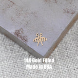 salon scissors and comb Connector 14K Gold Filled Sterling Silver - Salon Hairdresser, Stylist Connectors Permanent Jewelry Supply