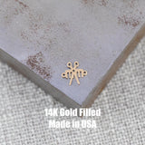 salon scissors and comb Connector 14K Gold Filled Sterling Silver - Salon Hairdresser, Stylist Connectors Permanent Jewelry Supply