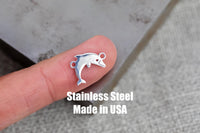 Dolphin Connector- Permanent Jewelry Connectors- Hand Polished Stainless Steel - Made in the USA PVD Ion Plating