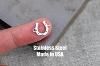 Horseshoe Connector- Permanent Jewelry Connectors- Hand Polished Stainless Steel - Made in the USA PVD Ion Plating