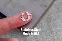 Horseshoe Connector- Permanent Jewelry Connectors- Hand Polished Stainless Steel - Made in the USA PVD Ion Plating