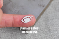 Football Connector- Permanent Jewelry Connectors- Hand Polished Stainless Steel - Made in the USA PVD Ion Plating