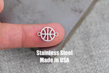 Basketball Connector- Permanent Jewelry Connectors- Hand Polished Stainless Steel - Made in the USA PVD Ion Plating