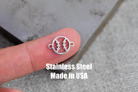 Baseball Connector- Permanent Jewelry Connectors- Hand Polished Stainless Steel - Made in the USA PVD Ion Plating