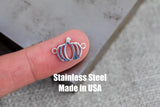 Pumpkin Connector- Permanent Jewelry Connectors- Polished Stainless Steel - Made in the USA PVD Ion Plating