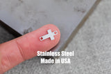 Cross - Permanent Jewelry Connectors- Hand Polished Stainless Steel - Made in the USA PVD Ion Plating