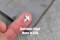 Cross - Permanent Jewelry Connectors- Hand Polished Stainless Steel - Made in the USA PVD Ion Plating
