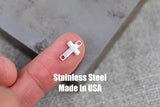 Cross - Permanent Jewelry Connectors- Hand Polished Stainless Steel - Made in the USA PVD Ion Plating