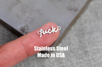 Fuck - Permanent Jewelry Connectors- Hand Polished Stainless Steel - Made in the USA PVD Ion Plating
