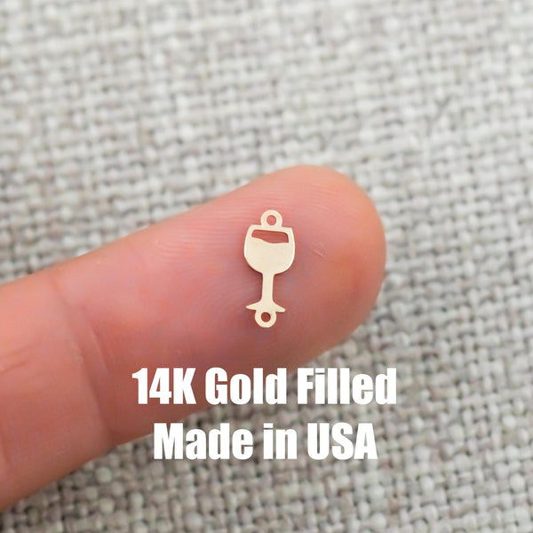 Wine Glass Connector - 14Kt Gold Filled Sterling Silver - Connectors - Permanent Jewelry Supply