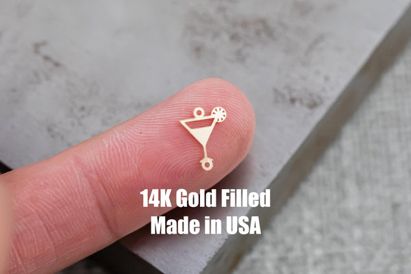 Martini Glass Connector - 14Kt Gold Filled Sterling Silver - Connectors - Permanent Jewelry Supply