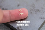 Hockey connector - sterling silver or Gold filled- permanent jewelry word connectors- charm, pendant, Sport connector