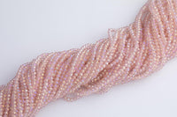3mm Pink Crystal Beads Rondelle Roundel Beads -2 or 5 or 10 STRANDS ~13 inches long about 100+ Beads - Pink AB