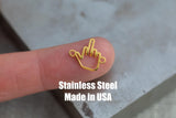 Middle Finger Connector- Permanent Jewelry Connectors- Hand Polished Stainless Steel - Made in the USA PVD Ion Plating