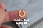 Horseshoe Connector- Permanent Jewelry Connectors- Hand Polished Stainless Steel - Made in the USA PVD Ion Plating