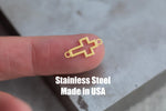 Hollow Cross - Permanent Jewelry Connectors- Hand Polished Stainless Steel - Made in the USA PVD Ion Plating