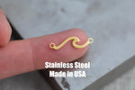 Hawaii Wave Connector- Permanent Jewelry Connectors- Hand Polished Stainless Steel - Made in the USA PVD Ion Plating