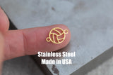 Volleyball Connector- Permanent Jewelry Connectors- Polished Stainless Steel - Made in the USA PVD Ion Plating
