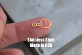 Pickleball Racket Pickle Ball Connector- Permanent Jewelry Connectors- Polished Stainless Steel - Made in the USA pvd Ion Plating