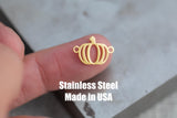 Pumpkin Connector- Permanent Jewelry Connectors- Hand Polished Stainless Steel - Made in the USA PVD Ion Plating