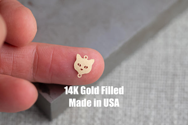 Cat Face 14Kt Gold Filled or Sterling Connectors Permanent Jewelry Bracelet or Necklace Permanent Jewelry Supply