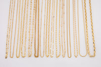 16" Gold Necklaces PVD Ion Plated Plating Satellite Heart Singapore Mariner Rolo Satellite Rectangle Snake Cuban Flat Sunburst Necklace