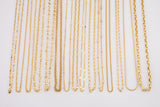 16" Gold Necklaces PVD Ion Plated Plating Satellite Heart Singapore Mariner Rolo Satellite Rectangle Snake Cuban Flat Sunburst Necklace