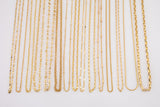 16" Gold Necklaces PVD Ion Plated Plating Satellite Heart Singapore Mariner Rolo Satellite Rectangle Snake Cuban Flat Sunburst Necklace