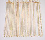 16" Gold Necklaces PVD Ion Plated Plating Satellite Heart Singapore Mariner Rolo Satellite Rectangle Snake Cuban Flat Sunburst Necklace