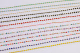 Dainty Multi color Enamel Satellite Paperclip Chain by Yard, Link Cable Chain, Wholesale bulk Roll Chain Jewelry