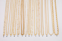 16" Gold Necklaces PVD Ion Plated Plating Satellite Heart Singapore Mariner Rolo Satellite Rectangle Snake Cuban Flat Sunburst Necklace