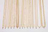 16" Gold Necklaces PVD Ion Plated Plating Satellite Heart Singapore Mariner Rolo Satellite Rectangle Snake Cuban Flat Sunburst Necklace