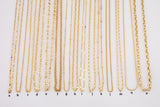 16" Gold Necklaces PVD Ion Plated Plating Satellite Heart Singapore Mariner Rolo Satellite Rectangle Snake Cuban Flat Sunburst Necklace