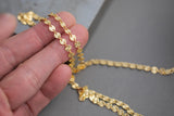 Star Sequin Disc Chain - 14K Gold Filled Chain by the Foot - USA Made - Perfect For Permanent Jewelry - Made in USA Permanent Jewelry Chain