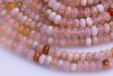 Natural Cherry Sakura Blossom Agate Beads Smooth Roundel 8mmTranslucent Pink Peach Creamy High Polish Beads 15.5" Strand