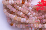 Natural Cherry Sakura Blossom Agate Beads Smooth Roundel 8mmTranslucent Pink Peach Creamy High Polish Beads 15.5" Strand