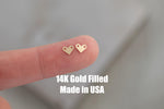 Wholesale Set of 2 Tiny Heart Connector - 14kt gold filled or Sterling Silver - Made in the USA - Custom- Wholesale