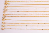 16" Necklaces Anti Tarnish PVD Ion Gold Plated 2" Extender High Quality Rectangle Mariner Rolo Satellite Snake Singapore Oval Heart Necklace