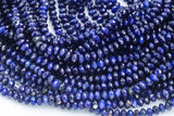 Natural Sodalite Beads Full Strands-15.5 inches- Nice Size Hole- Diamond Cutting, High Facets- Nice and Sparkly- Faceted Rondelle-6mm