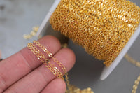 Gold Filled Flat Oval Chain, Wholesale, USA Made, Chain by foot Permanent Jewelry Chain